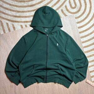 POLO RALPH LAUREN • FOREST GREEN FULL ZIP HOODIE
